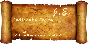 Jedlicska Endre névjegykártya