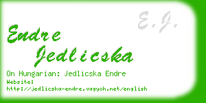 endre jedlicska business card